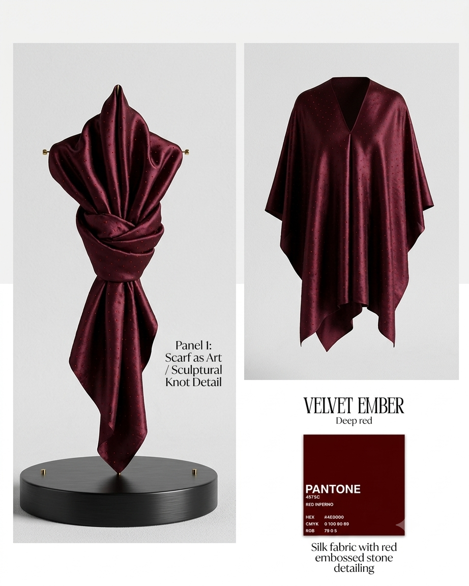 Velvet Ember – Silk Stone Embossed Hijab