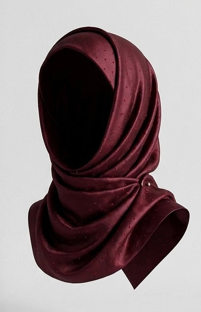 Velvet Ember – Silk Stone Embossed Hijab